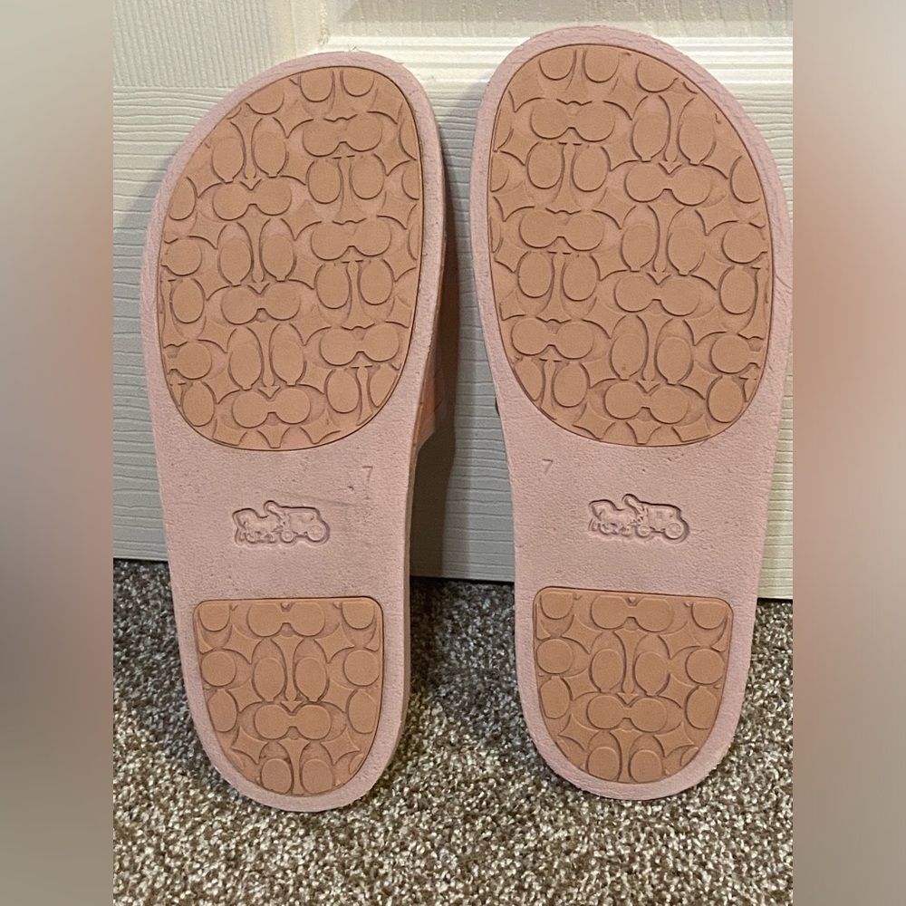 Coach ULI Sport Slide With Horse & Carriage Print Size 7B Blossom/Melon - Picture 4 of 6